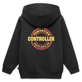Perfektion Controller - Kinder Premium Organic Zip Hoodie - Schwarz - Hinten - AI Model Kid Male (0cm)
