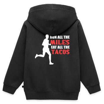 Laufen Sie alle Meilen Marathoner Gift - Kinder Premium Organic Zip Hoodie - Schwarz - Hinten - AI Model Kid Male (0cm)