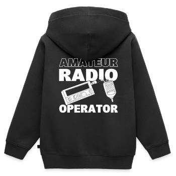 Amateur Radio Operator Funker - Kinder Premium Organic Zip Hoodie - Schwarz - Hinten - AI Model Kid Male (0cm)