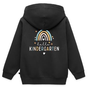 Kitakind Kindergartenkind 2024 Regenbogen - Kinder Premium Organic Zip Hoodie - Schwarz - Hinten - AI Model Kid Male (0cm)