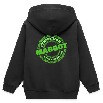 Perfektion Margot - Kinder Premium Organic Zip Hoodie - Schwarz - Hinten - AI Model Kid Male (0cm)