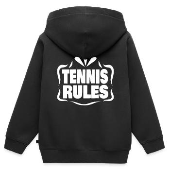 Tennis Tennis - Kinder Premium Organic Zip Hoodie - Schwarz - Hinten - AI Model Kid Male (0cm)