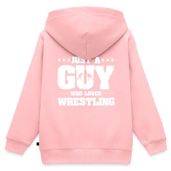 Ringen - Kinder Premium Organic Zip Hoodie - Rosa - Hinten - AI Model Kid Female (0cm)