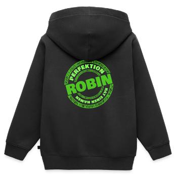 Robin Robin - Sweat Premium à capuche zippé enfant bio - noir - Dos - AI Model Kid Male (0cm)