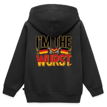 I'm The Wurst 4 - Kinder Premium Organic Zip Hoodie - Schwarz - Hinten - AI Model Kid Male (0cm)