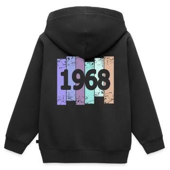 1968 - Kinder Premium Organic Zip Hoodie - Schwarz - Hinten - AI Model Kid Male (0cm)