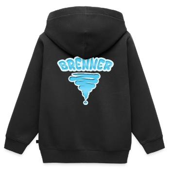 Geschenk für Brenner - Kinder Premium Organic Zip Hoodie - Schwarz - Hinten - AI Model Kid Male (0cm)
