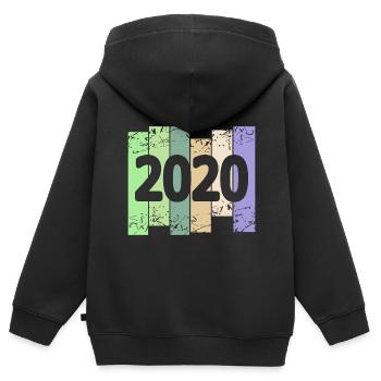 2020 - Kinder Premium Organic Zip Hoodie - Schwarz - Hinten - AI Model Kid Male (0cm)