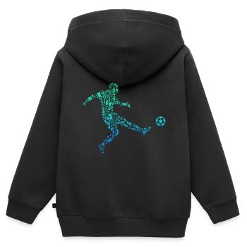 Soccer Calligram Soccer Ball Football Lover - Kinder Premium Organic Zip Hoodie - Schwarz - Hinten - AI Model Kid Male (0cm)
