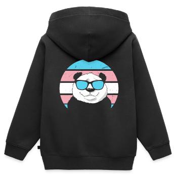 Transgender Panda - Kinder Premium Organic Zip Hoodie - Schwarz - Hinten - AI Model Kid Male (0cm)