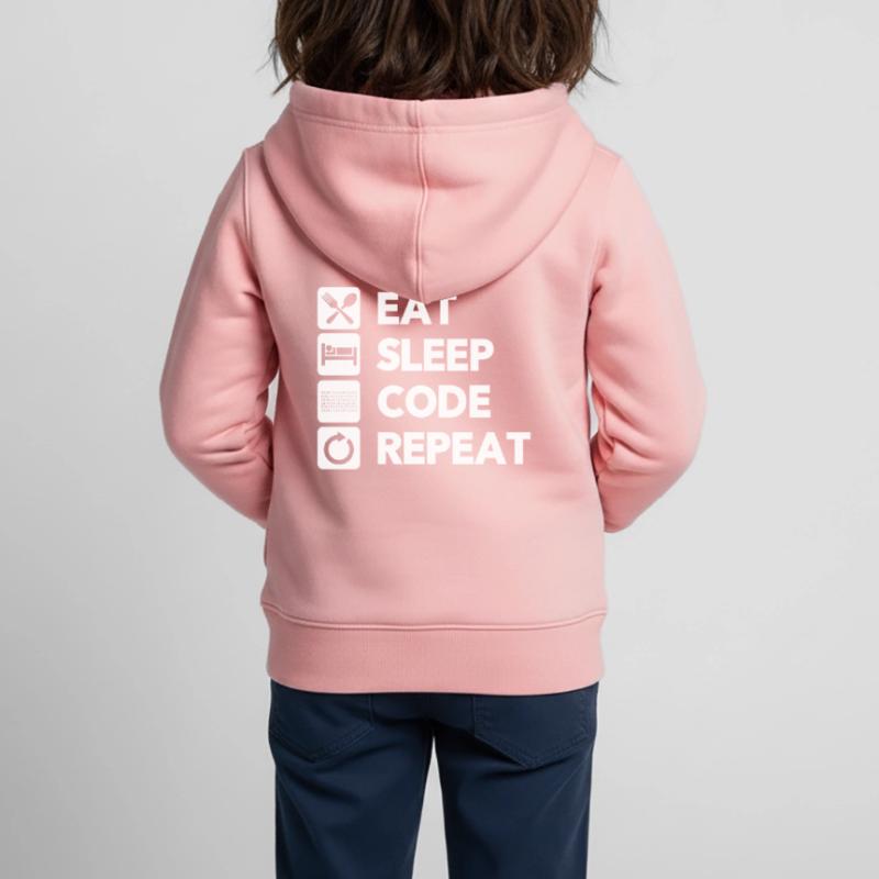 Eat Sleep Code Repeat Coder Programmer Software De Kinder Premium Organic Zip Hoodie