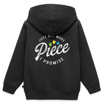 Ein weiteres Stück Spielzeugsammler Gift - Kinder Premium Organic Zip Hoodie - Schwarz - Hinten - AI Model Kid Male (0cm)