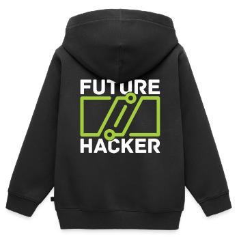Programmierer Coder Software Entwickler - Kinder Premium Organic Zip Hoodie - Schwarz - Hinten - AI Model Kid Male (0cm)
