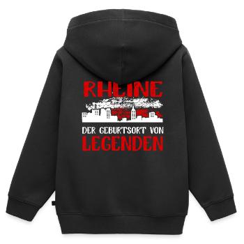 Rheine Der Geburtsort Von Legenden - Kinder Premium Organic Zip Hoodie - Schwarz - Hinten - AI Model Kid Male (0cm)