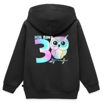 Ich bin 3 - 3 Jahre alt 3. Geburtstag Geschenk für - Kinder Premium Organic Zip Hoodie - Schwarz - Hinten - AI Model Kid Male (0cm)
