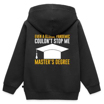 Même une pandémie n’a pas pu m’arrêter, maîtrise3 - Sweat Premium à capuche zippé enfant bio - noir - Dos - AI Model Kid Male (0cm)