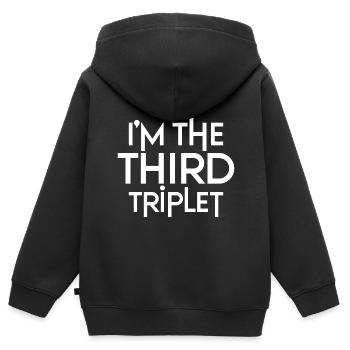 I'm The Third Triplet - Kids Premium Organic Zip-up Hoodie - black - Back - AI Model Kid Male (0cm)