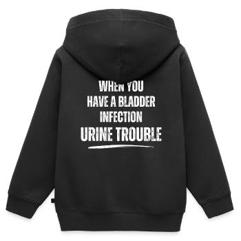 Drôle ma femme Blagues Papa Blagues Cadeau - Sweat Premium à capuche zippé enfant bio - noir - Dos - AI Model Kid Male (0cm)