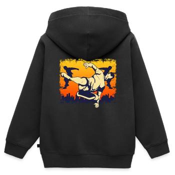 Freerunning Freerunner Parkour - Kinder Premium Organic Zip Hoodie - Schwarz - Hinten - AI Model Kid Male (0cm)