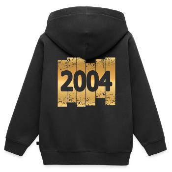 2004 - Kinder Premium Organic Zip Hoodie - Schwarz - Hinten - AI Model Kid Male (0cm)