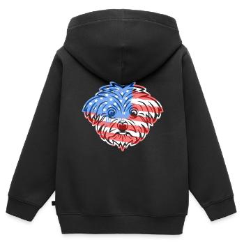 Maltese Maltese Flag - Kids Premium Organic Zip-up Hoodie - black - Back - AI Model Kid Male (0cm)