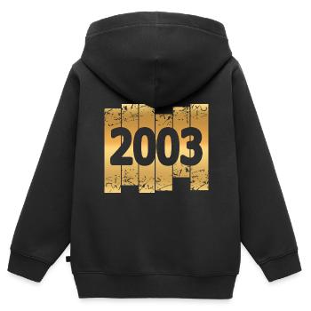 Witzig 2003 - Sweat Premium à capuche zippé enfant bio - noir - Dos - AI Model Kid Male (0cm)