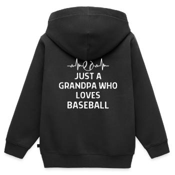 Baseball Spieler Baseball Sprüche Geschenk - Kinder Premium Organic Zip Hoodie - Schwarz - Hinten - AI Model Kid Male (0cm)