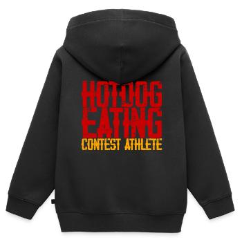 Hotdog Eating Contest Athlete 3 - Kinder Premium Organic Zip Hoodie - Schwarz - Hinten - AI Model Kid Male (0cm)