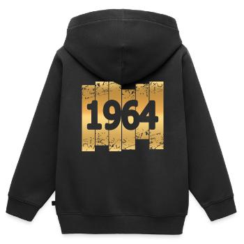Gold 1964 - Kinder Premium Organic Zip Hoodie - Schwarz - Hinten - AI Model Kid Male (0cm)