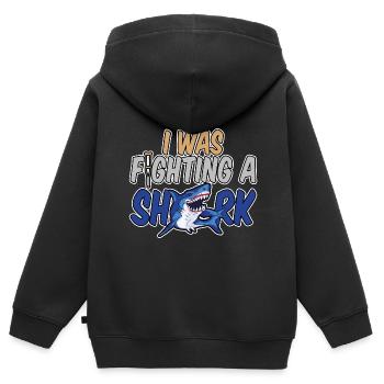 I Was Fighting A Shark 4 - Kinder Premium Organic Zip Hoodie - Schwarz - Hinten - AI Model Kid Male (0cm)