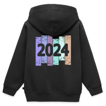 Oldtimer 2024 - Kinder Premium Organic Zip Hoodie - Schwarz - Hinten - AI Model Kid Male (0cm)