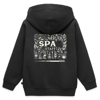 Personnel du spa 5 - Sweat Premium à capuche zippé enfant bio - noir - Dos - AI Model Kid Male (0cm)
