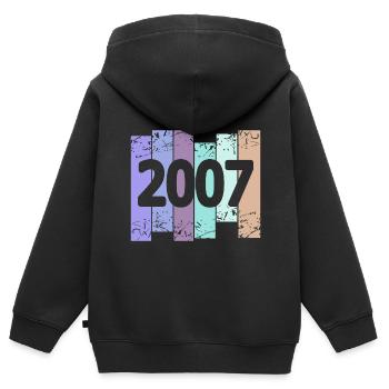 Grufti 2007 - Kinder Premium Organic Zip Hoodie - Schwarz - Hinten - AI Model Kid Male (0cm)