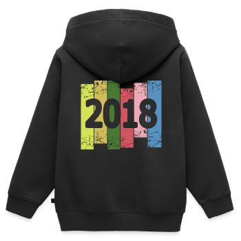 Funny 2018 - Kids Premium Organic Zip-up Hoodie - black - Back - AI Model Kid Male (0cm)
