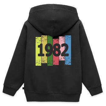 Lustig 1982 - Kinder Premium Organic Zip Hoodie - Schwarz - Hinten - AI Model Kid Male (0cm)