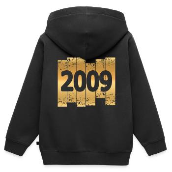 Or 2009 - Sweat Premium à capuche zippé enfant bio - noir - Dos - AI Model Kid Male (0cm)