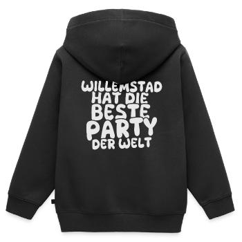 Willemstad - Kinder Premium Organic Zip Hoodie - Schwarz - Hinten - AI Model Kid Male (0cm)