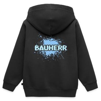 Créateur d’offres d’emploi - Sweat Premium à capuche zippé enfant bio - noir - Dos - AI Model Kid Male (0cm)