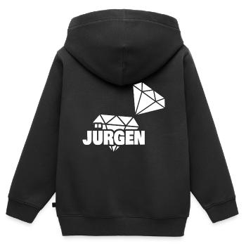 Precious Jürgen - Kids Premium Organic Zip-up Hoodie - black - Back - AI Model Kid Male (0cm)