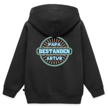 Vorname Artur - Kinder Premium Organic Zip Hoodie - Schwarz - Hinten - AI Model Kid Male (0cm)