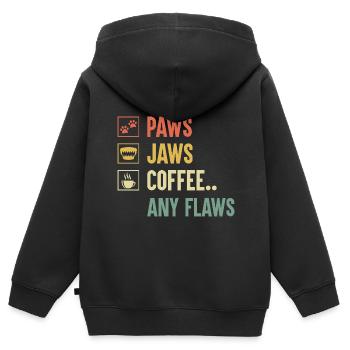 Pattes mâchoires Café Tous les défauts Caffeine Lover Boxer - Sweat Premium à capuche zippé enfant bio - noir - Dos - AI Model Kid Male (0cm)