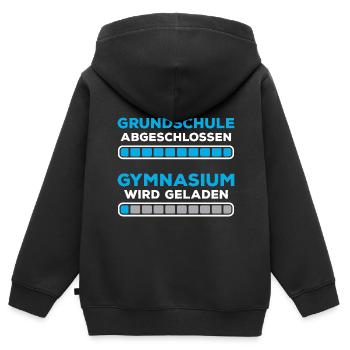 Grundschulabschluss Gymnasium Einschulung 5 Klasse - Kinder Premium Organic Zip Hoodie - Schwarz - Hinten - AI Model Kid Male (0cm)