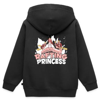 Rafting Canoë Kayak d’eau vive - Sweat Premium à capuche zippé enfant bio - noir - Dos - AI Model Kid Male (0cm)