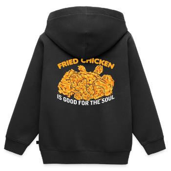Foodaholic Witzig Fast Food Brathähnchen Lebenssti - Kinder Premium Organic Zip Hoodie - Schwarz - Hinten - AI Model Kid Male (0cm)