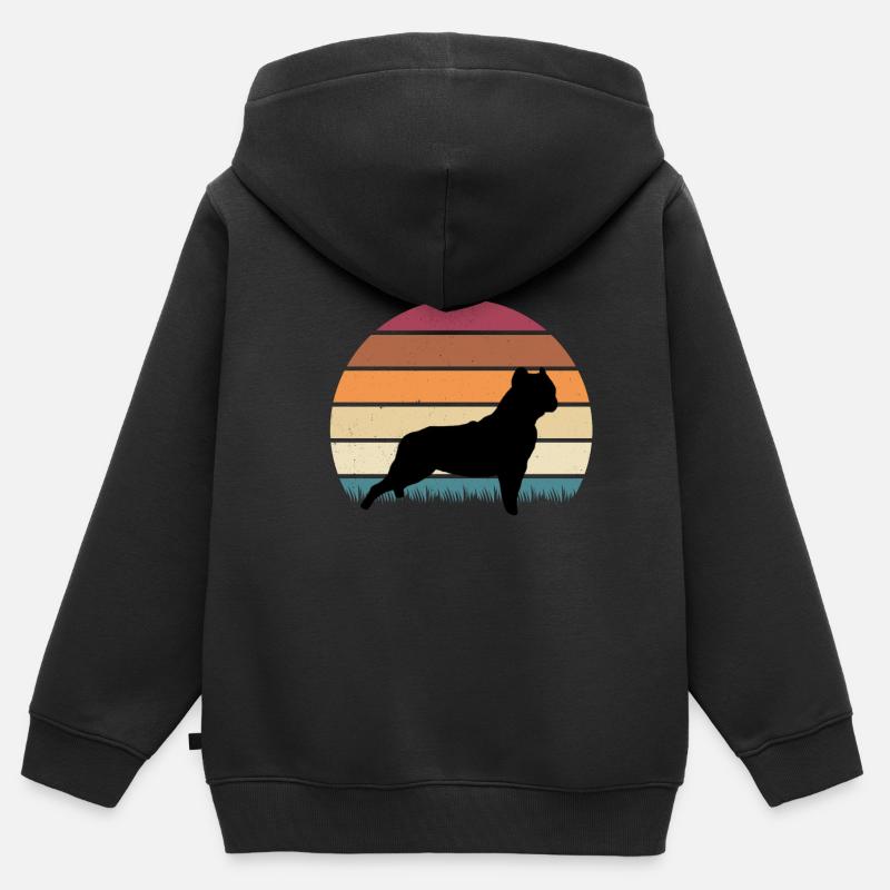 American Bully Vintage Premium - Sweat Premium à capuche zippé enfant bio - noir