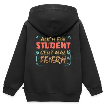 Feiern mit Student Studieren Uni - Kinder Premium Organic Zip Hoodie - Schwarz - Hinten - AI Model Kid Male (0cm)