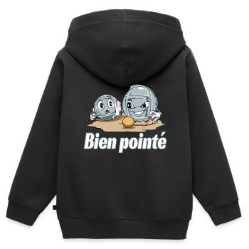 Petanque Petanque Geschenke für einen Petanque - Kinder Premium Organic Zip Hoodie - Schwarz - Hinten - AI Model Kid Male (0cm)