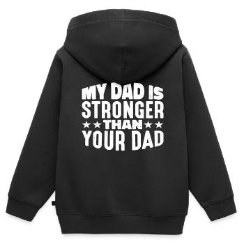 Mon père est plus fort que ton père 3 - Sweat Premium à capuche zippé enfant bio - noir - Dos - AI Model Kid Male (0cm)