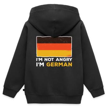 Ich bin nicht böse, ich bin deutsch verzweifeltes - Kinder Premium Organic Zip Hoodie - Schwarz - Hinten - AI Model Kid Male (0cm)