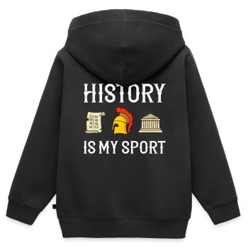 Professeur d’histoire Professeur de leçon Historien - Sweat Premium à capuche zippé enfant bio - noir - Dos - AI Model Kid Male (0cm)